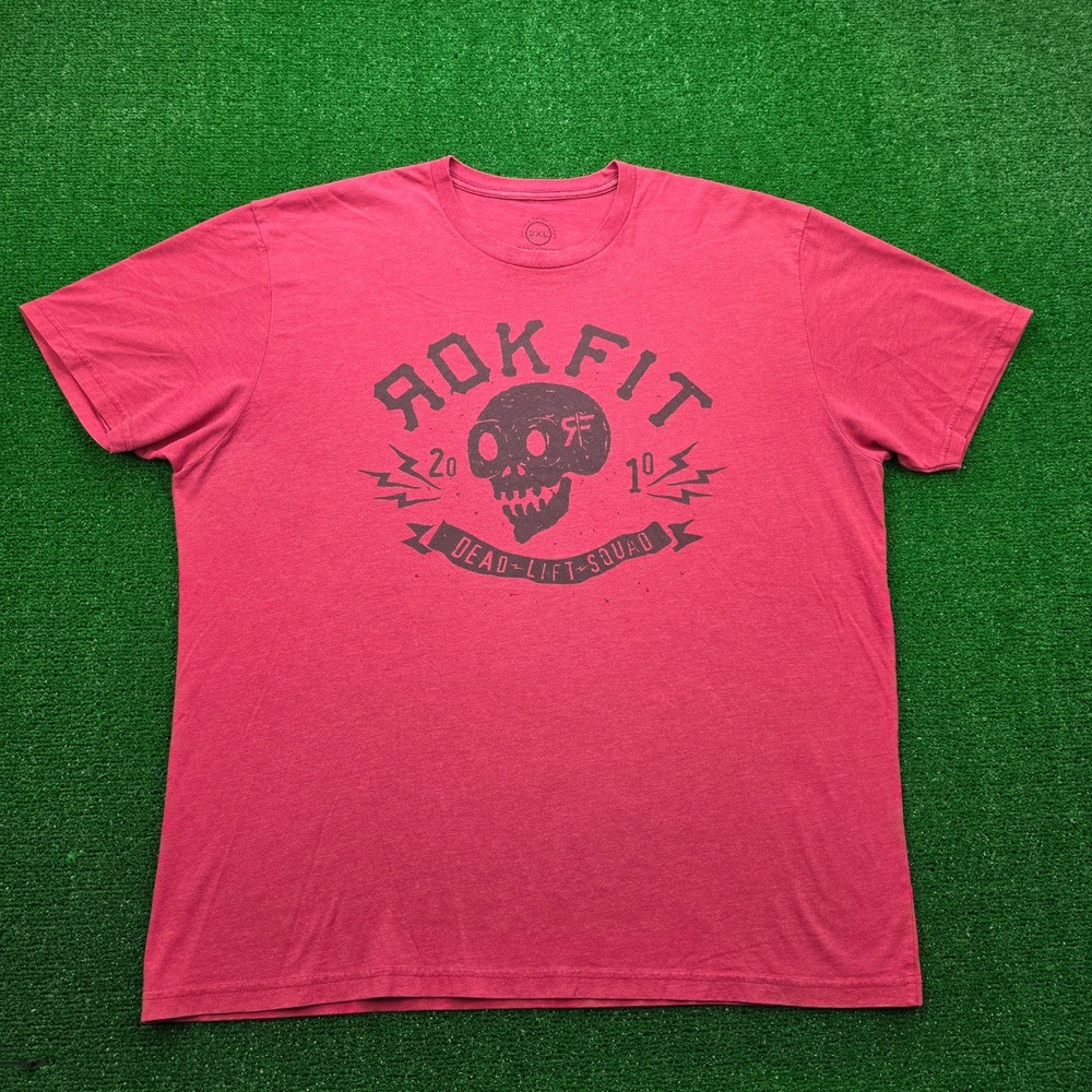 Rokfit Tshirt Mens 2XL Red Short Sleeve Deadlift Squad Performance Gym Training